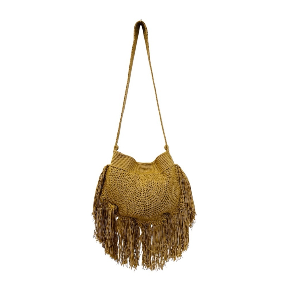 Soraya Hennessy cotton handwoven fringe boho crossbody bag NEW - Picture 2 of 16